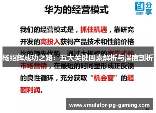 杨绍辉成功之路：五大关键因素解析与深度剖析